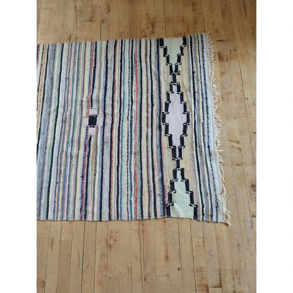 Antique Imported Swedish HandMade Rag Rug Runner (42 x 115 inches ) LARGE!!‎